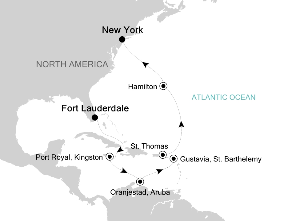 Caribbean & Central America Cruise Itinerary Map